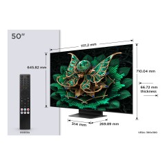TCL 50C7K 50" 4K UHD TV - Stunning 2160p Display with Sleek Brushed Aluminum Design - Elevate Your Viewing Experience!